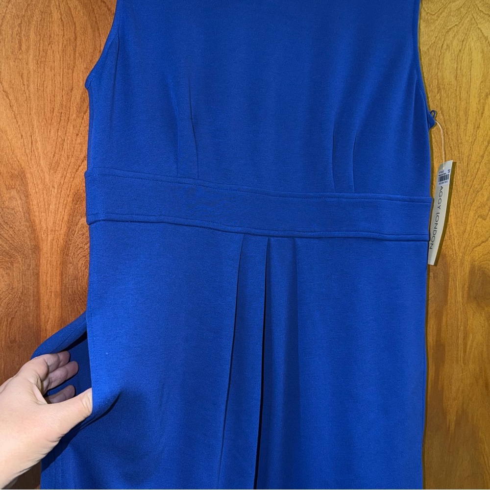 Maggy London Dress Women’s Size 12 Blue Sleeveless Pockets NWT - Picture 4 of 8